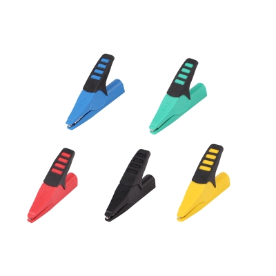 ETA1487   Fully insulated, fully enclosed sheath alligator clip 4mm jack